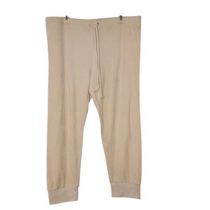 Juicy Couture Size XL Cream Terry Cloth Drawstring Elastic Waistband Joggers